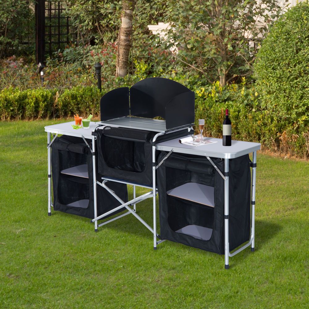 foldable camping kitchen cabinet